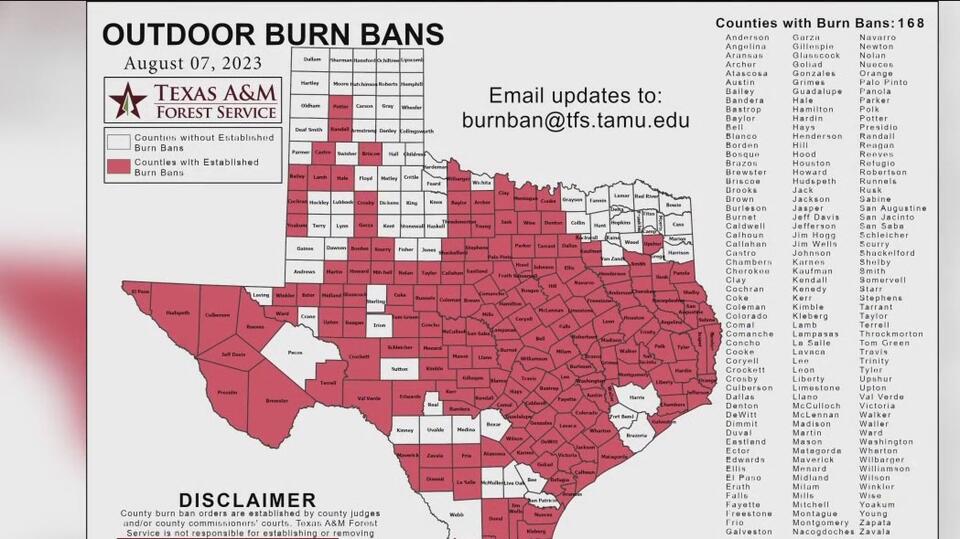 Burn ban in effect for Harris, Fort Bend Co.